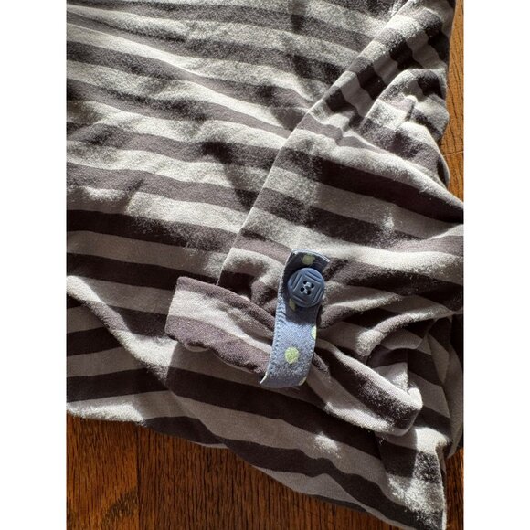 Matilda Jane Womens Top M Striped Polka Dot Tunic Gray Blue Lightweight - Picture 5 of 7